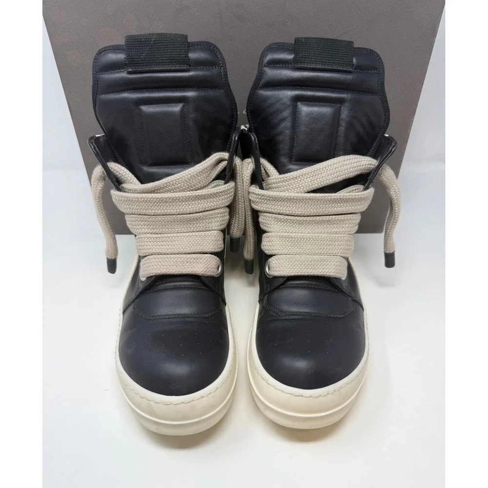 Rick Owens Jumbo Laced Geobasket Sneaker Black/Milk Size 8 US 41 EU